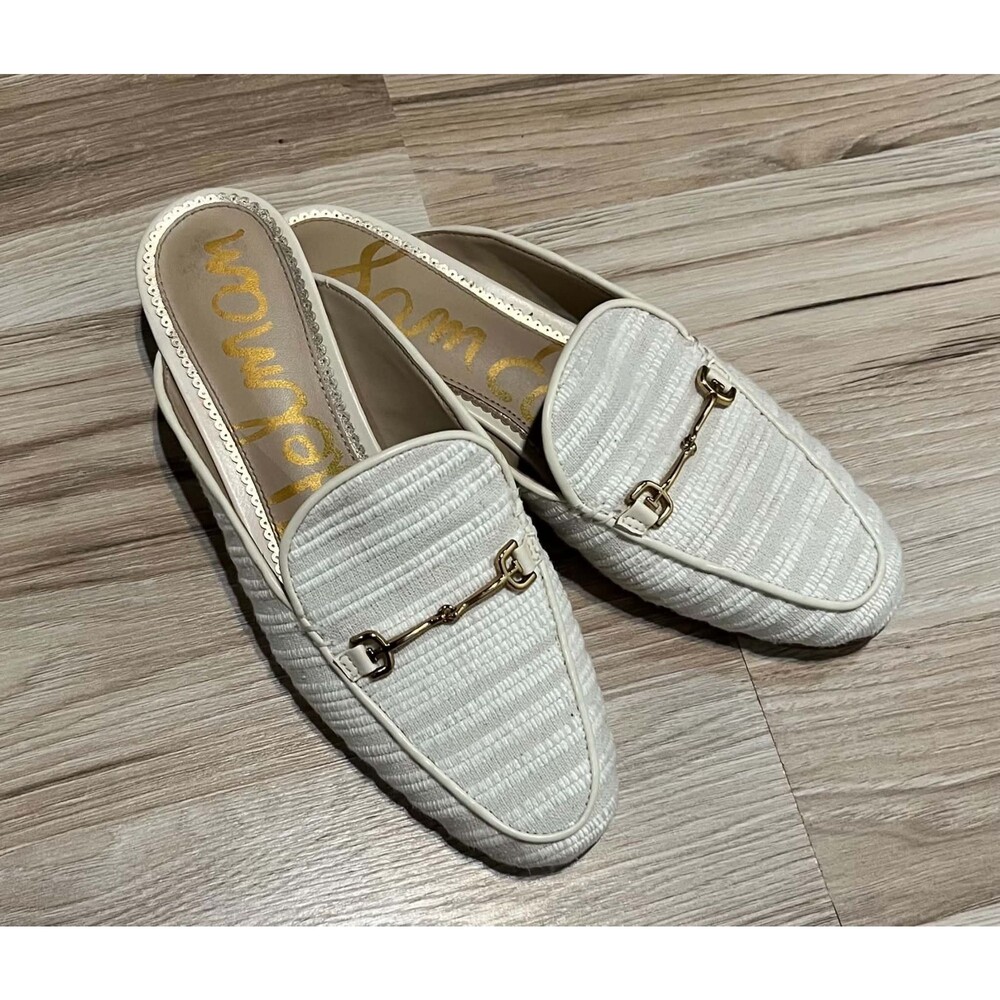 Sam Edelman Linnie Bit Mule Slip On Loafers Cream White Size 7